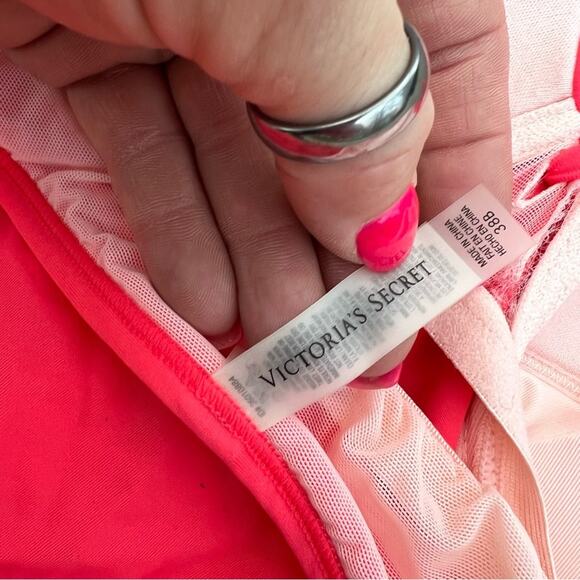 Victoria’s Secret 38B Coral Red Pink Tankini Underwire Swim Top - Picture 5 of 6